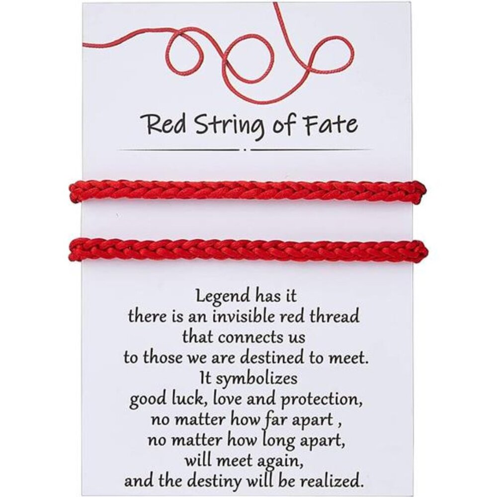 Matching Bracelets for Couples Him Boyfriend, Red String of Fate Long Distance